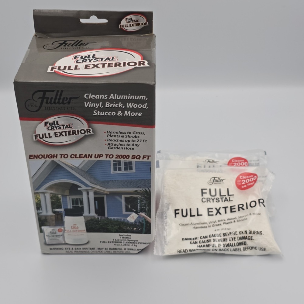 Fuller Brush Co Full Crystal Full Exterior 32 oz Dispenser + 3 Powder Packs @4oz